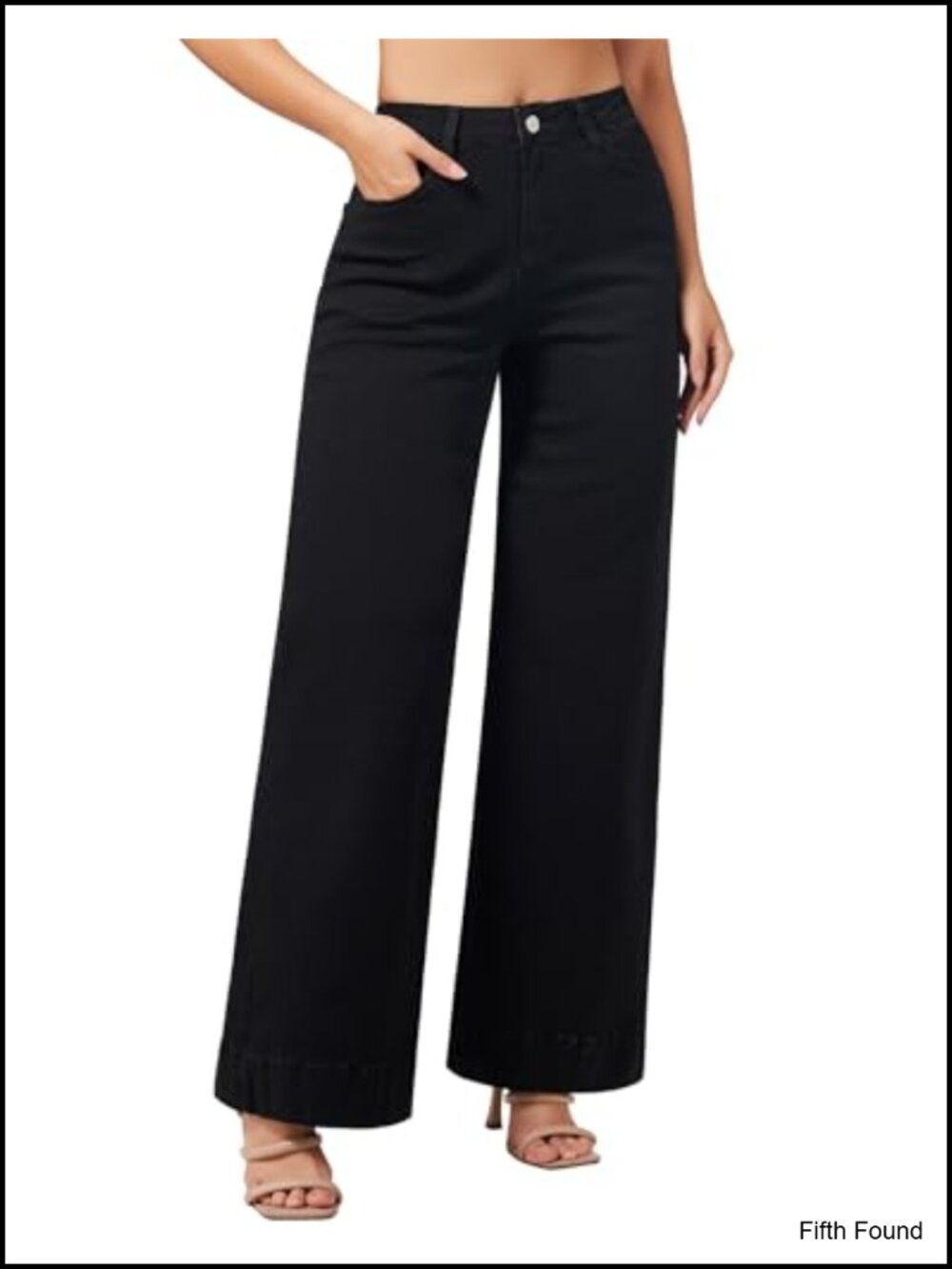High-Waisted Wide Leg Stretch Jeans Flattering Loose Fit Denim Pants